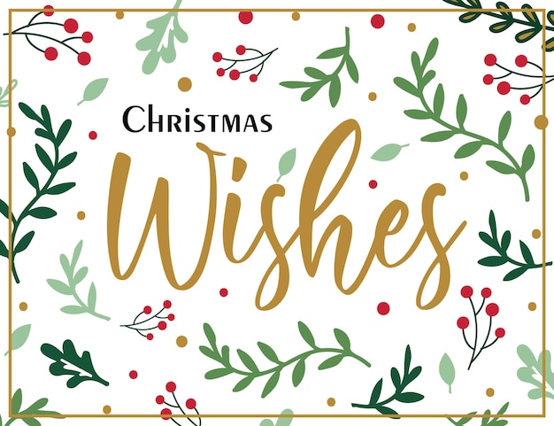 Plik wektorowy kartka z życzeniami świąteczne życzenia z wzorem liści ostrokrzewu