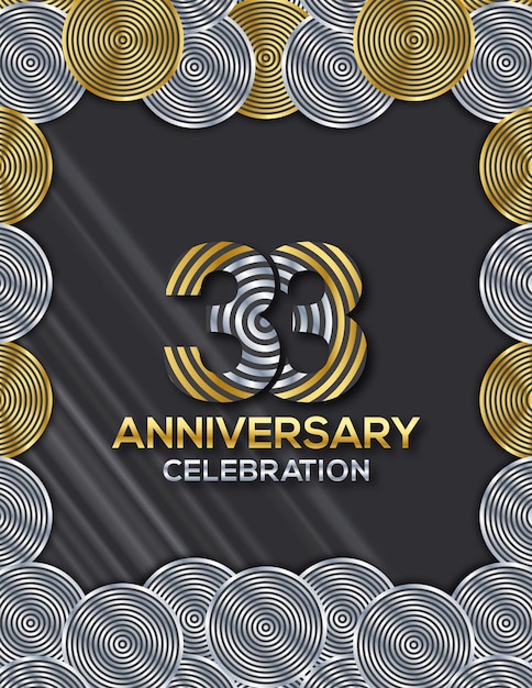 Plik wektorowy kartka zaproszeniowa świętowanie 33-lecia luxury circle design