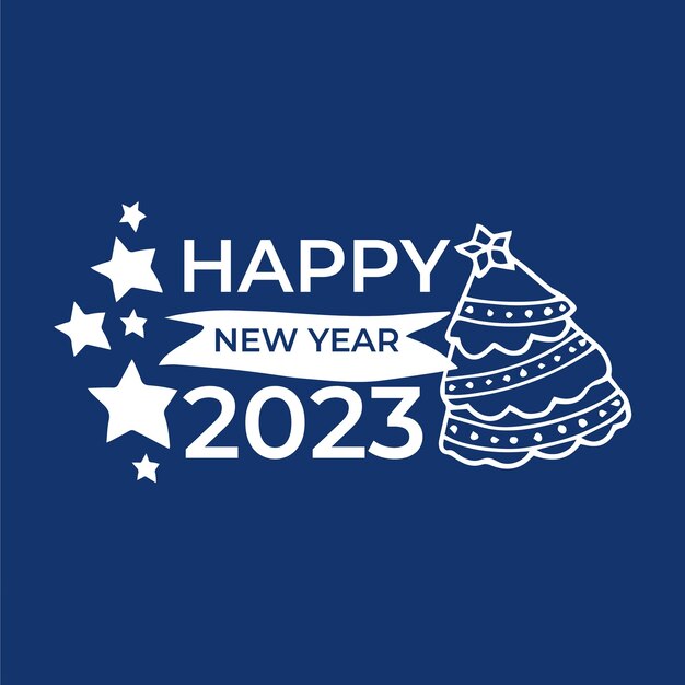 Plik wektorowy kartkę z życzeniami noworocznymi z napisem 2023