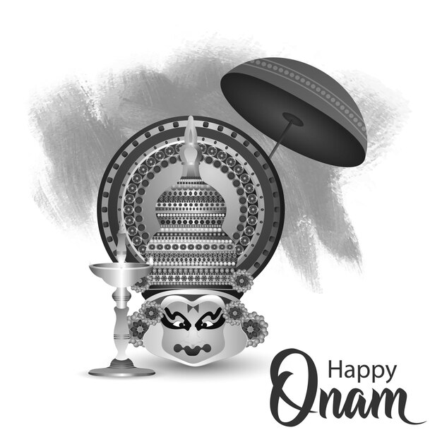 Plik wektorowy kartkę z życzeniami obchody festiwalu onam kerala