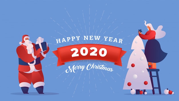 Kartkę Z życzeniami Szczęśliwego Nowego Roku 2020