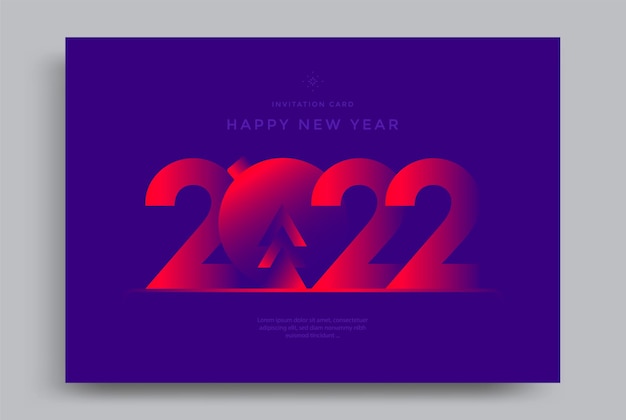 Kartkę Z życzeniami Szczęśliwego Nowego Roku 2022 Z Czerwonymi Cyframi Na Niebieskim Tle Plakat Na Wesołych świąt