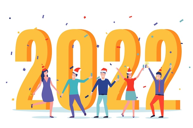 Kartkę z życzeniami szczęśliwego nowego roku 2022.
