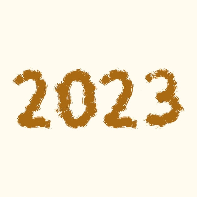 Kartkę z życzeniami szczęśliwego nowego roku 2023 uroczystości ręka napis ilustracja