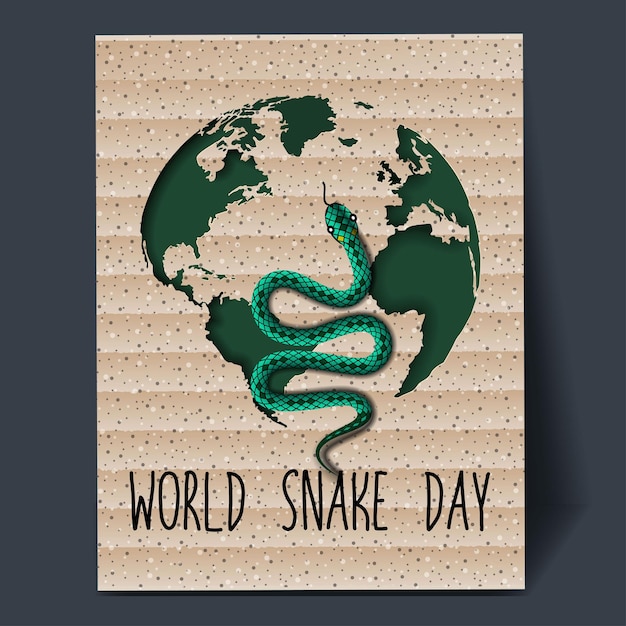 Kartonowa Pocztówka Na światowy Dzień Węża