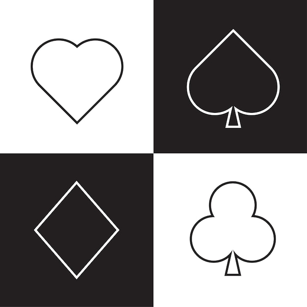 Karty Do Pokera W Czterech Kolorach Symbole Ilustracja Wektorowa