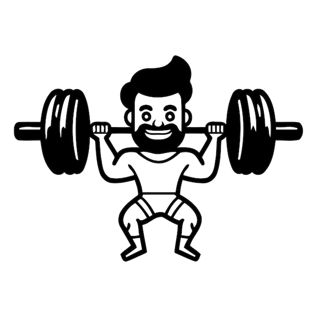 Plik wektorowy karykaturowy fitnessman z dumbbellami ilustracja wektorowa w stylu płaskim