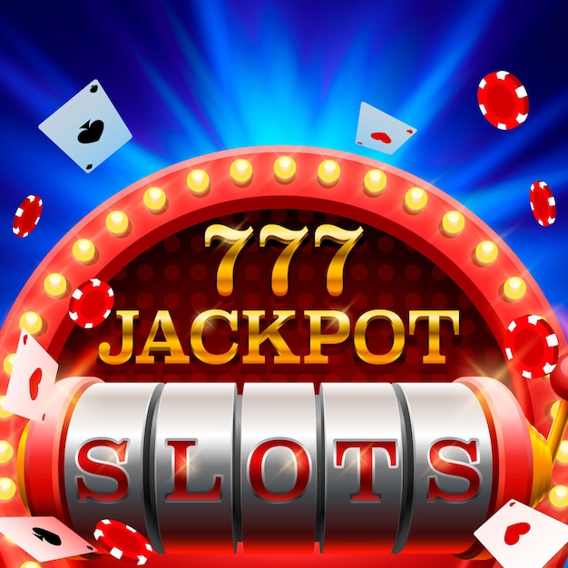 Kasyno Sloty Jackpot 777 Szyld. Ilustracja Wektorowa