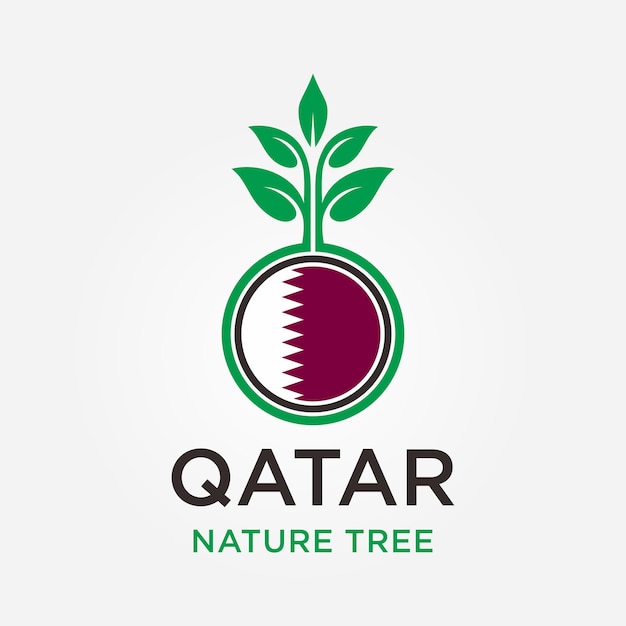 Katar Global Nature Tree Logo Vector