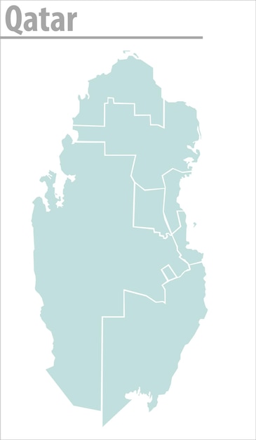 Katar Mapa Ilustracja Wektorowa Szczegółowa Mapa Kataru Ze Wszystkimi Stanami