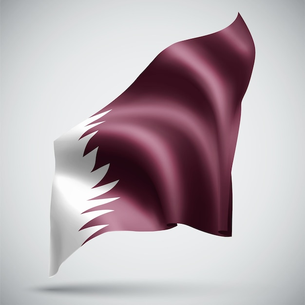 Katar, wektor 3d flaga na białym tle