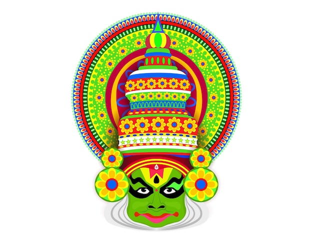 Kathakali twarz wektor projekt klasyczny taniec Kerala India