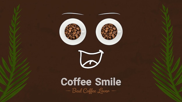 Kawa człowiek uśmiechający się plakat z kreatywnym projektowaniem.