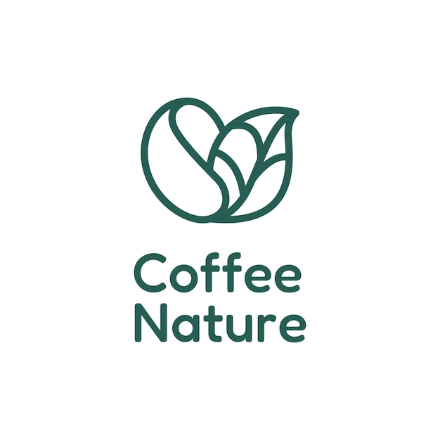 Kawa natura nowoczesny minimalistyczny projekt logo