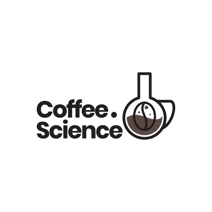 Kawa nauka smaczny zapach laboratoriów szkło geometryczne streszczenie logo projekt wektor ikona ilustracja szablon