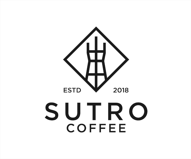 Kawa Sutro Logo Projekt Ilustracji Wektorowych