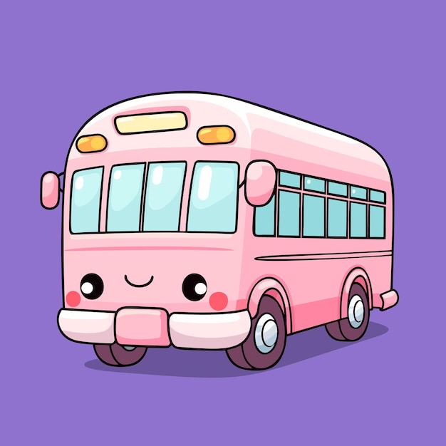 Kawaii autobus clipart
