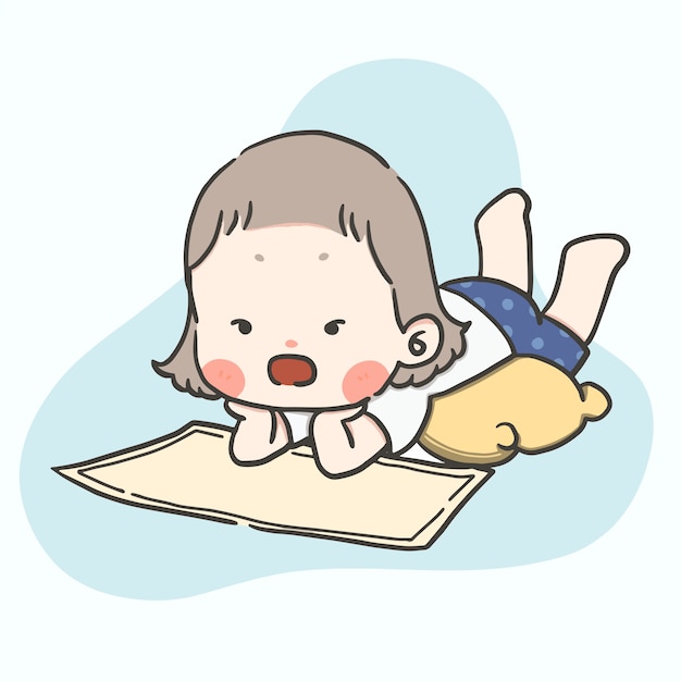 Kawaii cute girl z różnych działań i uczuć