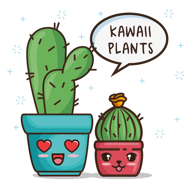 Kawaii Pot Naturalna Roślina Kreskówka