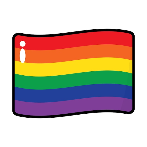 Kawaii tęczowe ikony flagi Koncepcja LGBTQI