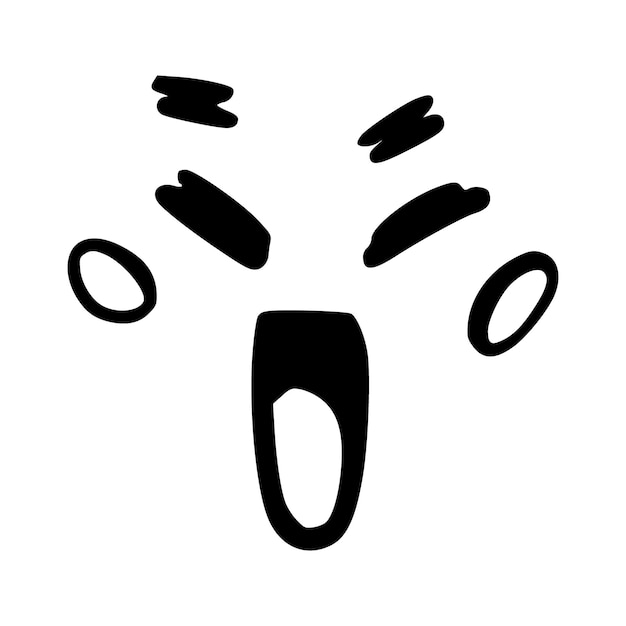 Kawaiis urocza twarz Mangastyle oczy i usta Zabawny animowany japoński emotikon