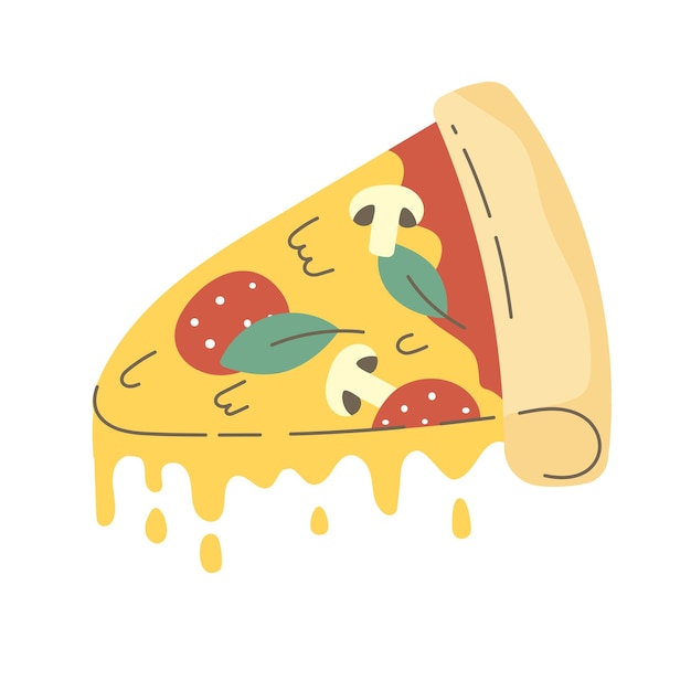 Kawałek pizzy z pieczarkami i topionym serem
