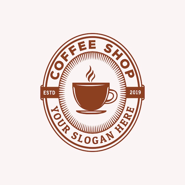 Kawiarnia i kolekcja odznak vintage logo