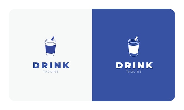Plik wektorowy kawiarnia z jedzeniem i piciem logo prosty projekt korporacyjny