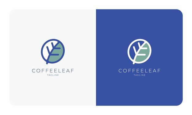 Kawiarnia z liśćmi kawy Logo Prosty projekt korporacyjny