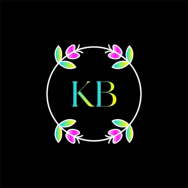 Kb Monogram Logo Na Uroczystość, ślub, Kartkę Z życzeniami, Szablon Wektor Zaproszenia