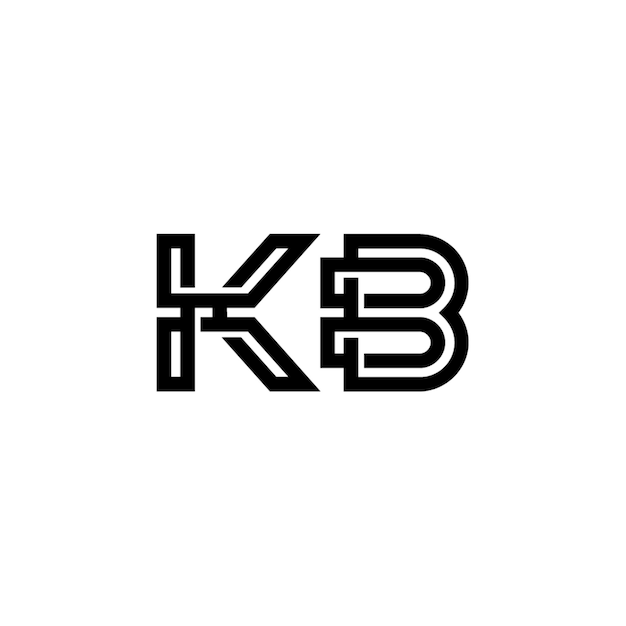 KB monogram logo projekt list tekst nazwa symbol monochromatyczne logotyp alfabet znak proste logo