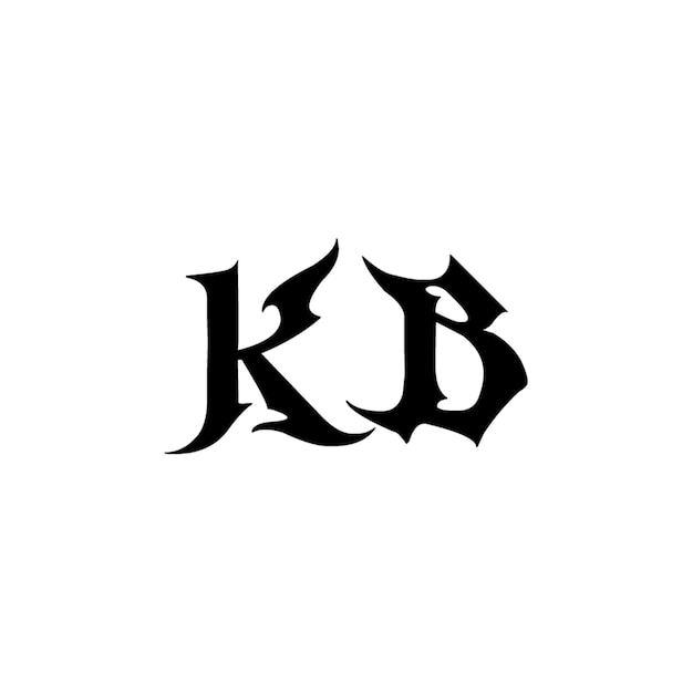 KB monogram logo projekt list tekst nazwa symbol monochromatyczne logotyp alfabet znak proste logo
