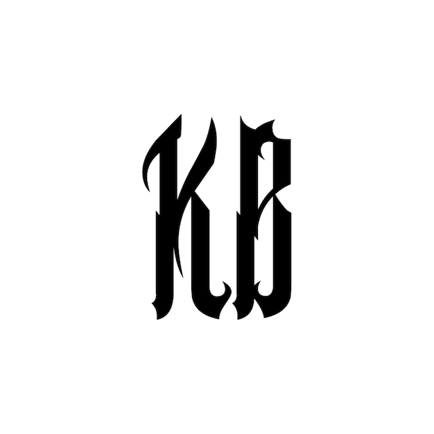 KB monogram logo projekt list tekst nazwa symbol monochromatyczne logotyp alfabet znak proste logo