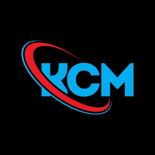 KCM logo KCM litera KCM logo inicjały KCM logo powiązane z okręgiem i dużymi literami monogram logo KCM typografia dla biznesu technologicznego i marki nieruchomości