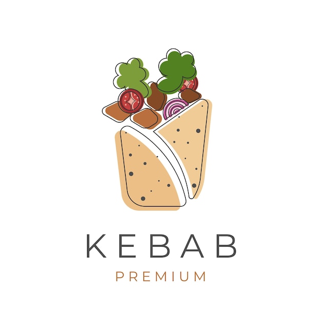 Kebab Line Art Ilustracja Logo