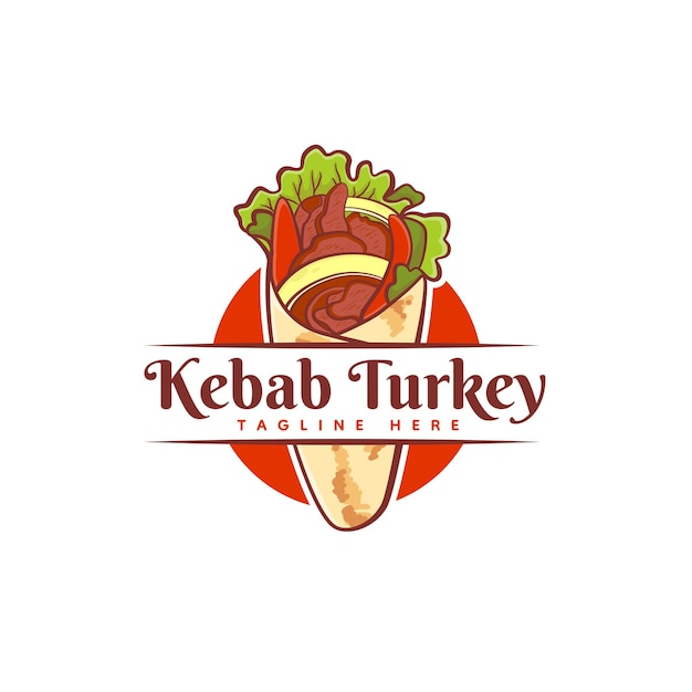 Kebab Turcja Logo Szablon Wektor Nowoczesny Elegancki