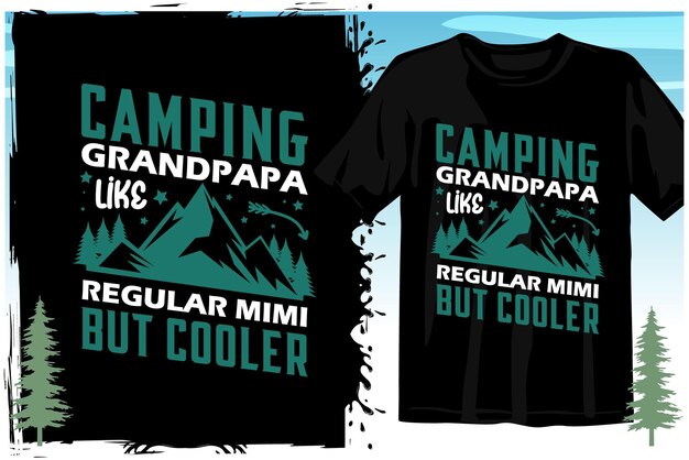 Kemping t shirt wektor wzór. Kemping wektor. Projekt koszulki górskiej