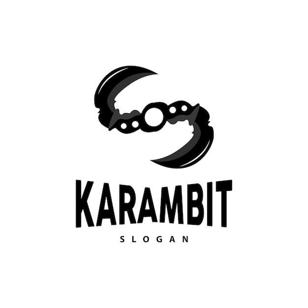 Kerambit Logo Indonezja Walka Broń Wektor Ninja Narzędzie Walki Prosty Projekt Szablon Ilustracja Symbol Ikona