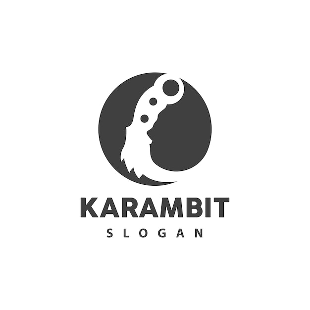 Kerambit Logo Indonezja Walka Broń Wektor Ninja Narzędzie Walki Prosty Projekt Szablon Ilustracja Symbol Ikona