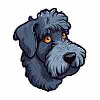 Plik wektorowy kerry blue terrier rasa psa słodka kreskówka kawaii postać zwierzę zwierzęta izolowane ilustracja naklejki