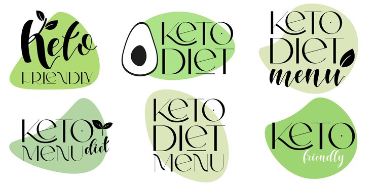 Keto przyjazne elementy projektu wektor diety. Zestaw odznak.
