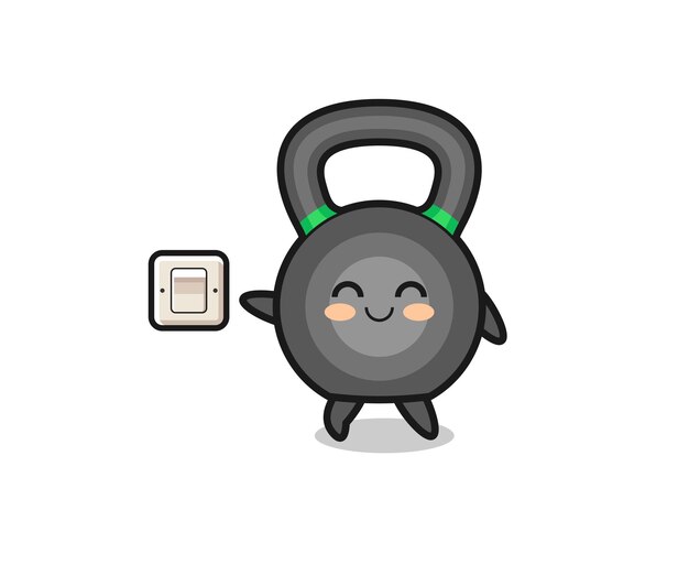 Plik wektorowy kettlebell z kreskówek wyłącza światło