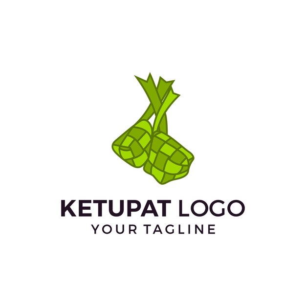 Ketupat Logo Ikona Płaska Konstrukcja Wektor Szablon