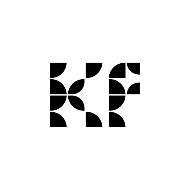KF monogram logo projekt list tekst nazwa symbol monochromatyczne logotyp alfabet znak proste logo