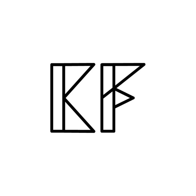 KF monogram logo projekt list tekst nazwa symbol monochromatyczne logotyp alfabet znak proste logo
