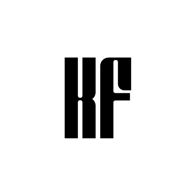 KF monogram logo projekt list tekst nazwa symbol monochromatyczne logotyp alfabet znak proste logo
