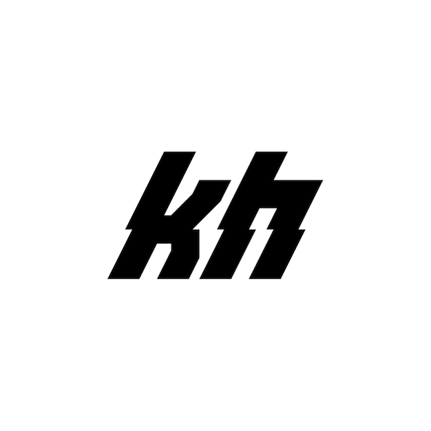 KH monogram logo projekt list tekst nazwa symbol monochromatyczne logotyp alfabet znak proste logo