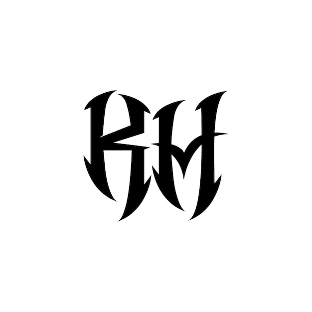 KH monogram logo projekt list tekst nazwa symbol monochromatyczne logotyp alfabet znak proste logo