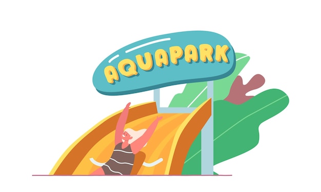 Kid Aquapark Rozrywka, Rozrywkowy Park Wodny Z Atrakcjami Wodnymi, Zjeżdżalnia Dla Dziewczynek W Basenie
