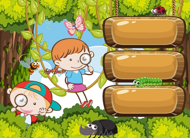 Kids Exploring Rain Forest Banner